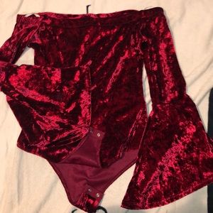 rolls coster body suit (velvet)